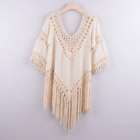Vestido Halter Praia com Borlas - Olívia Fios