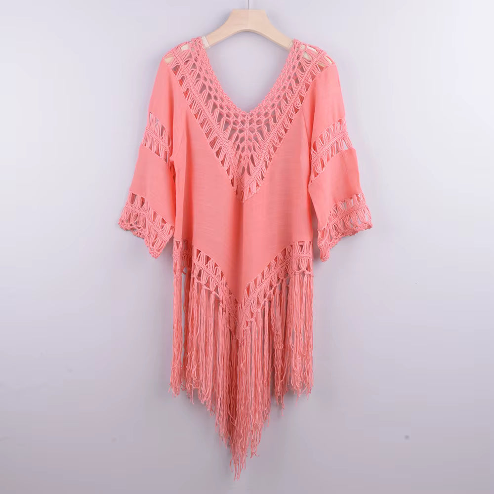 Vestido Halter Praia com Borlas - Olívia Fios