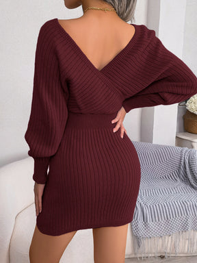 Bodycon camisola vestidos para mulher 2023 outono inverno casual manga longa roupas de malha branco verde azul preto roxo