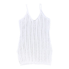 Nova camiseta de malha feminina oco colete halter praia biquíni fora casaco areia saia curta camisa de proteção solar saia de praia