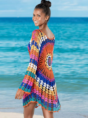 Vestido Arco-Íris de Crochê Elegância Verão - Olívia Fios