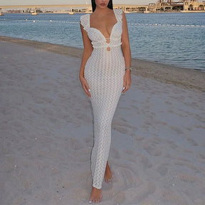 Temperamento saco hip férias vestido feminino feminino 2025 manga voadora vestido de noite senhoras elegante francês sem costas magro vestido de festa