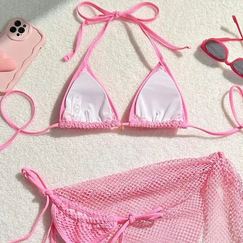 2025 sexy biquinis feminino maiôs de três peças de banho praia swim wear fatos de banho conjunto de biquíni brasileiro piscina banhista