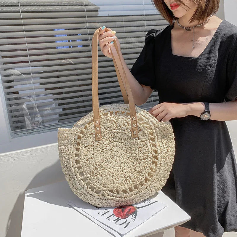 Bolsa de Palha "Verão Chic" - Olívia Fios