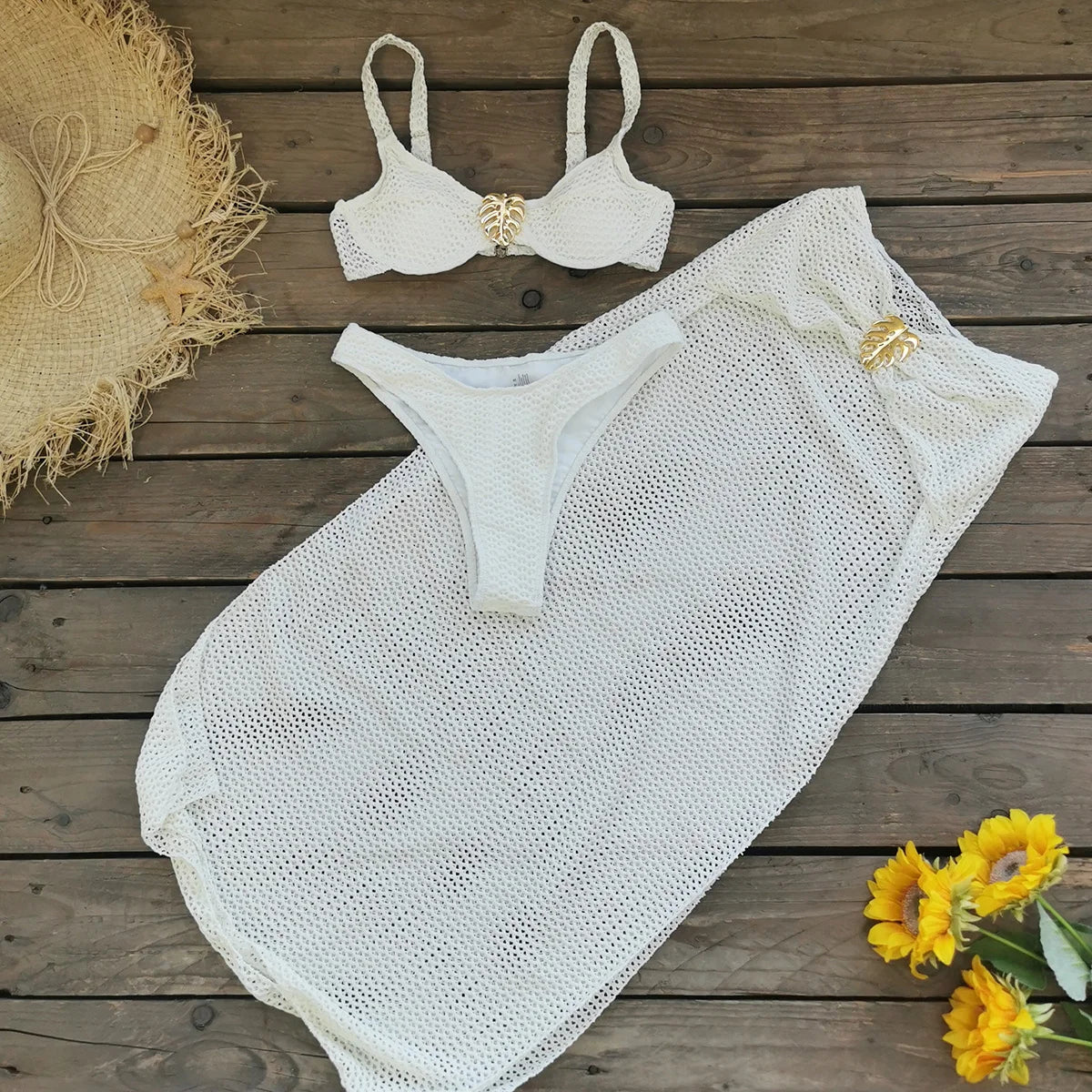 Conjunto de Biquíni "Folhas Elegantes" - Olívia Fios