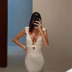Temperamento saco hip férias vestido feminino feminino 2025 manga voadora vestido de noite senhoras elegante francês sem costas magro vestido de festa