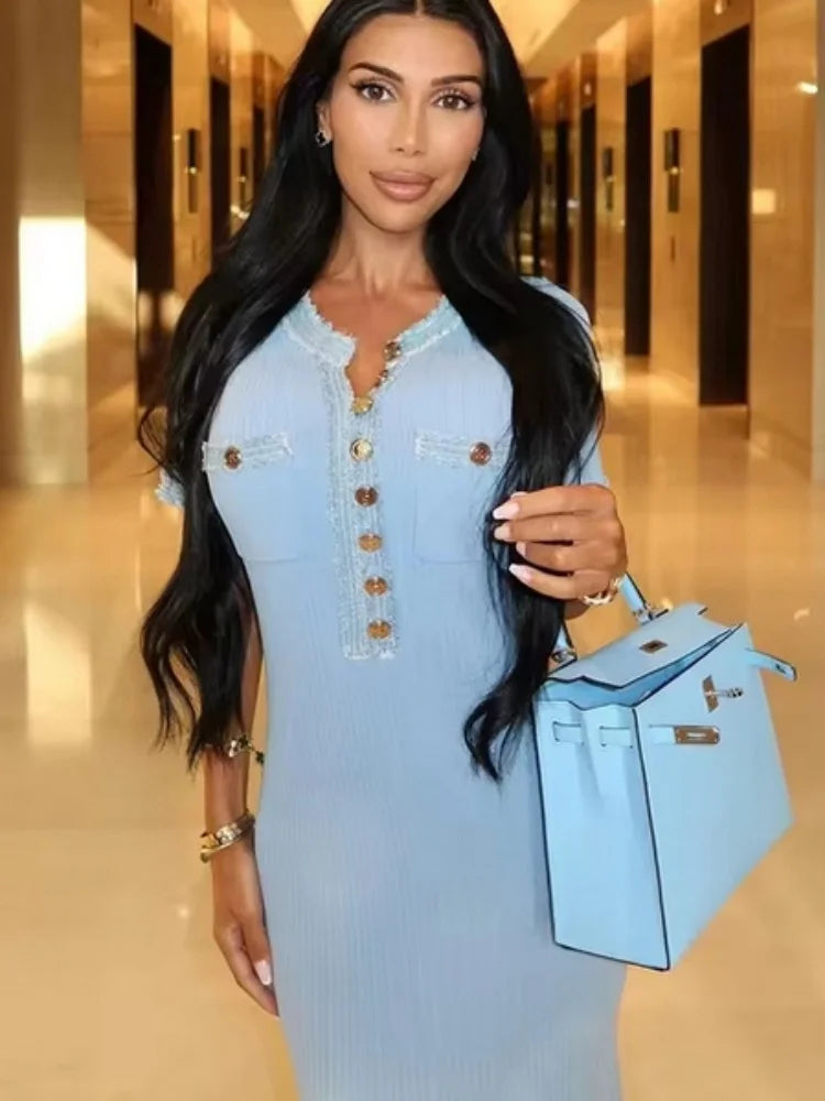 Vestido Maxi Bodycon Elegância Suprema - Olívia Fios