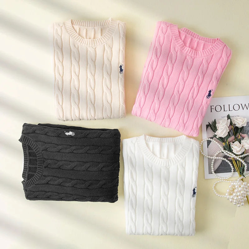 Boutique de casal high-end bordado malha camisola de caxemira feminina em torno do pescoço pulôver masculino manga comprida nova caxemira swea