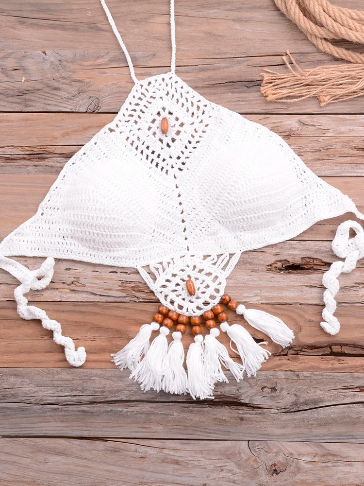 Conjunto Biquíni Crochê Elegância Natural - Olívia Fios