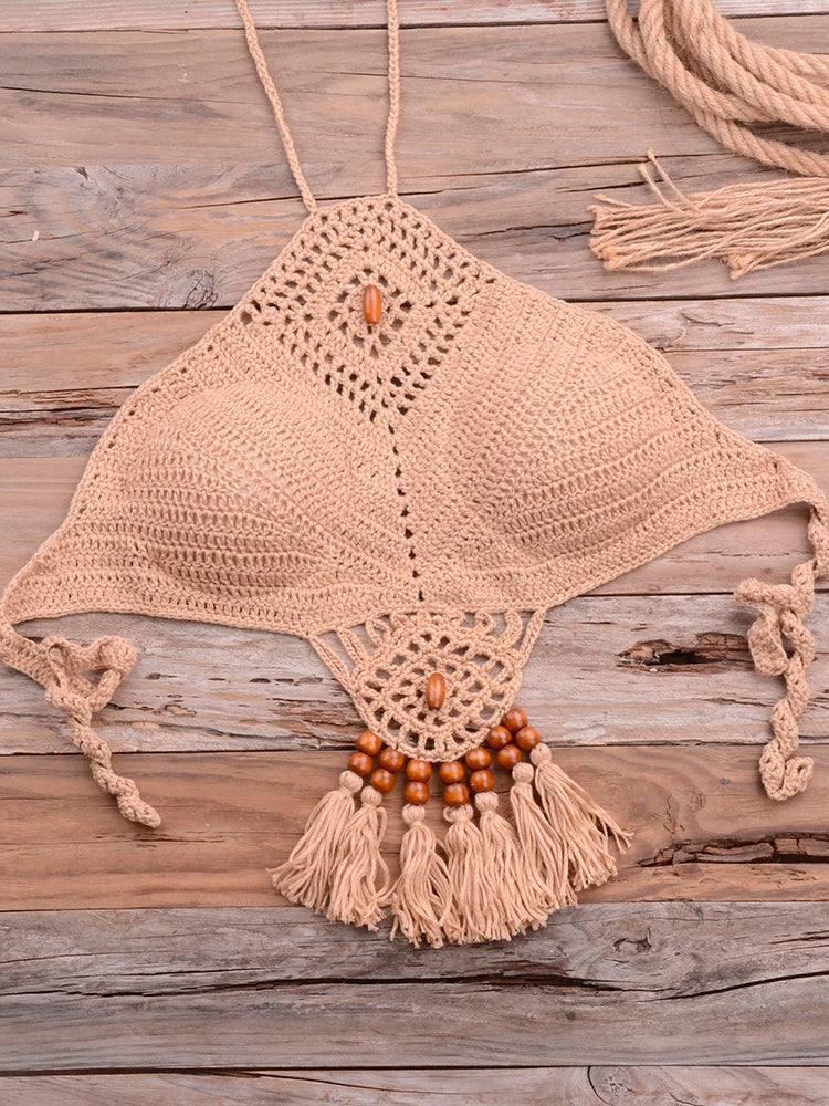 Conjunto Biquíni Crochê Elegância Natural - Olívia Fios
