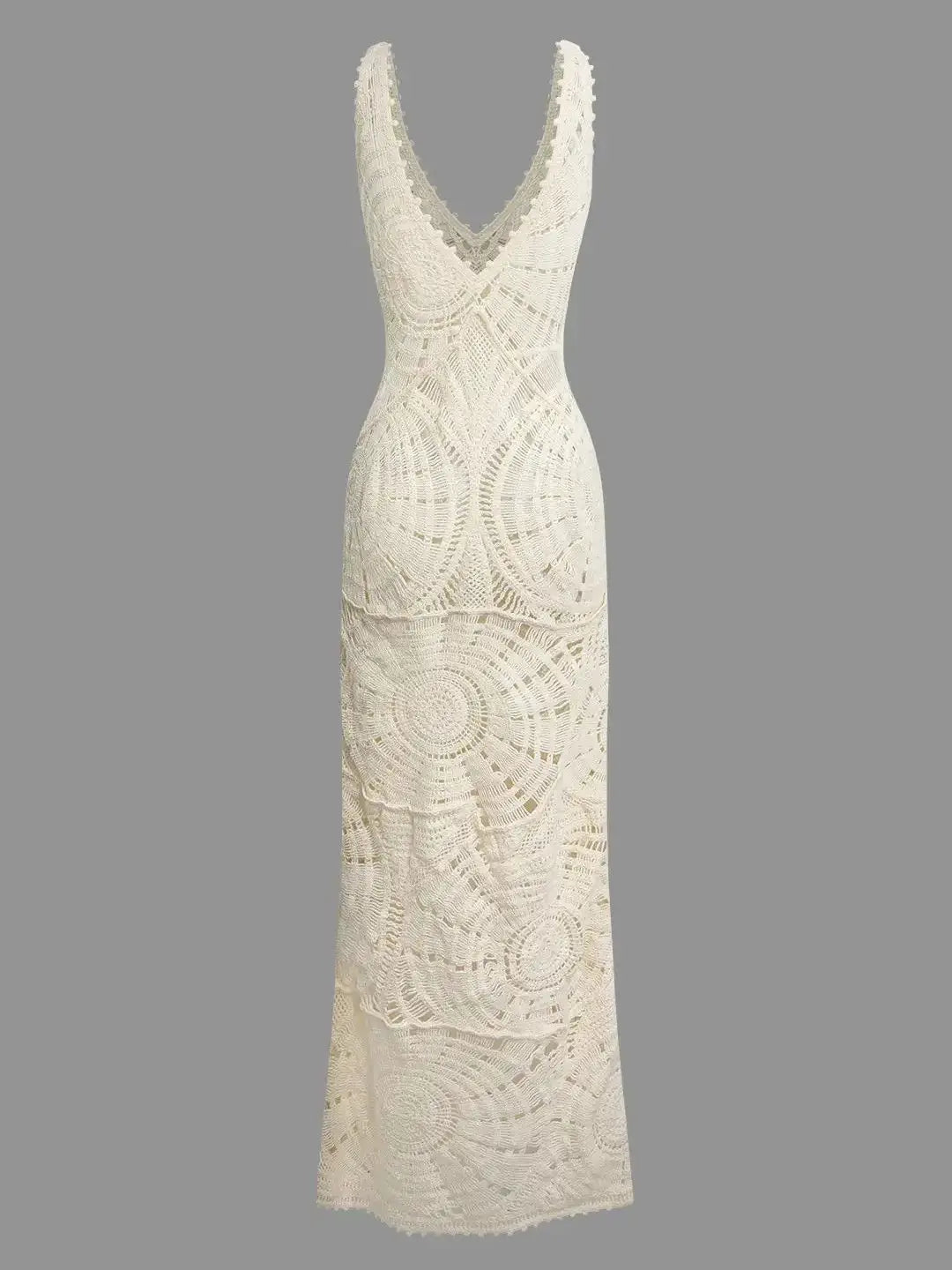 Vestido Maxi Tricot V-Neck - Olívia Fios