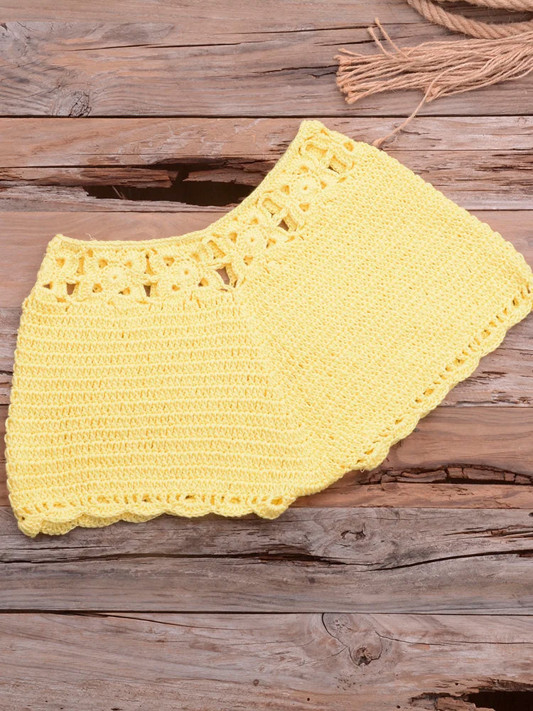 Conjunto Biquíni Crochê Elegância Natural - Olívia Fios