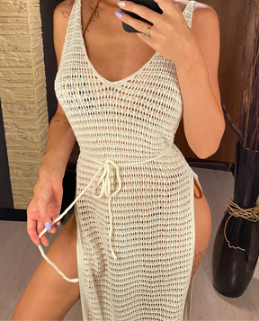 Novo sexy s-xl franja borla malha crochê túnica praia cobrir cover-ups vestido de praia beach wear beachwear feminino v3791