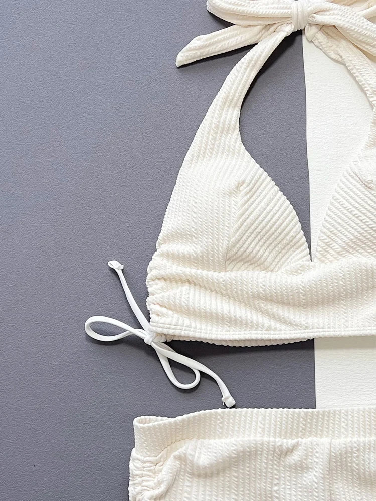 Biquíni Amarrado Branco Elegância Olívia Fios