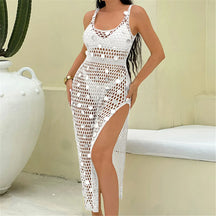 Lantejoulas brilhantes oco para fora crochê malha túnica praia cobrir cover-ups vestido de praia mini beach wear beachwear feminino k6685