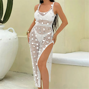 Lantejoulas brilhantes oco para fora crochê malha túnica praia cobrir cover-ups vestido de praia mini beach wear beachwear feminino k6685