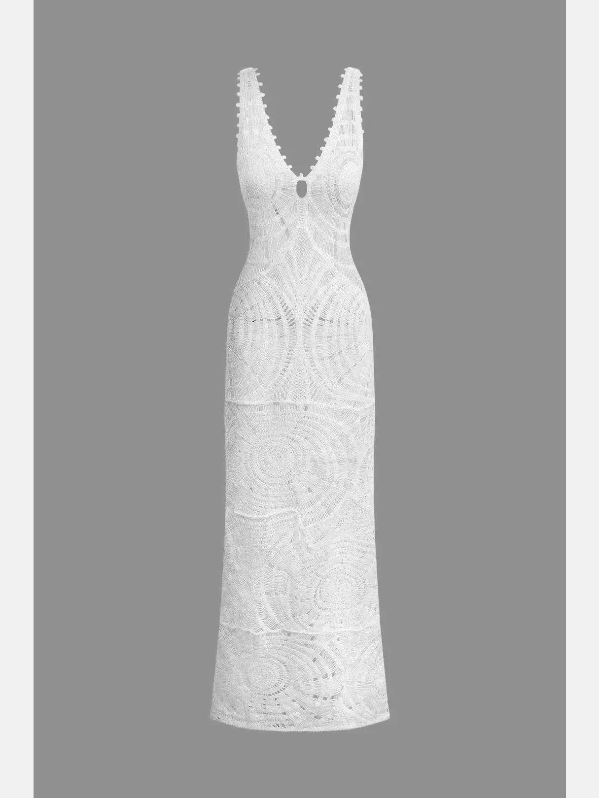Vestido Maxi Tricot V-Neck - Olívia Fios