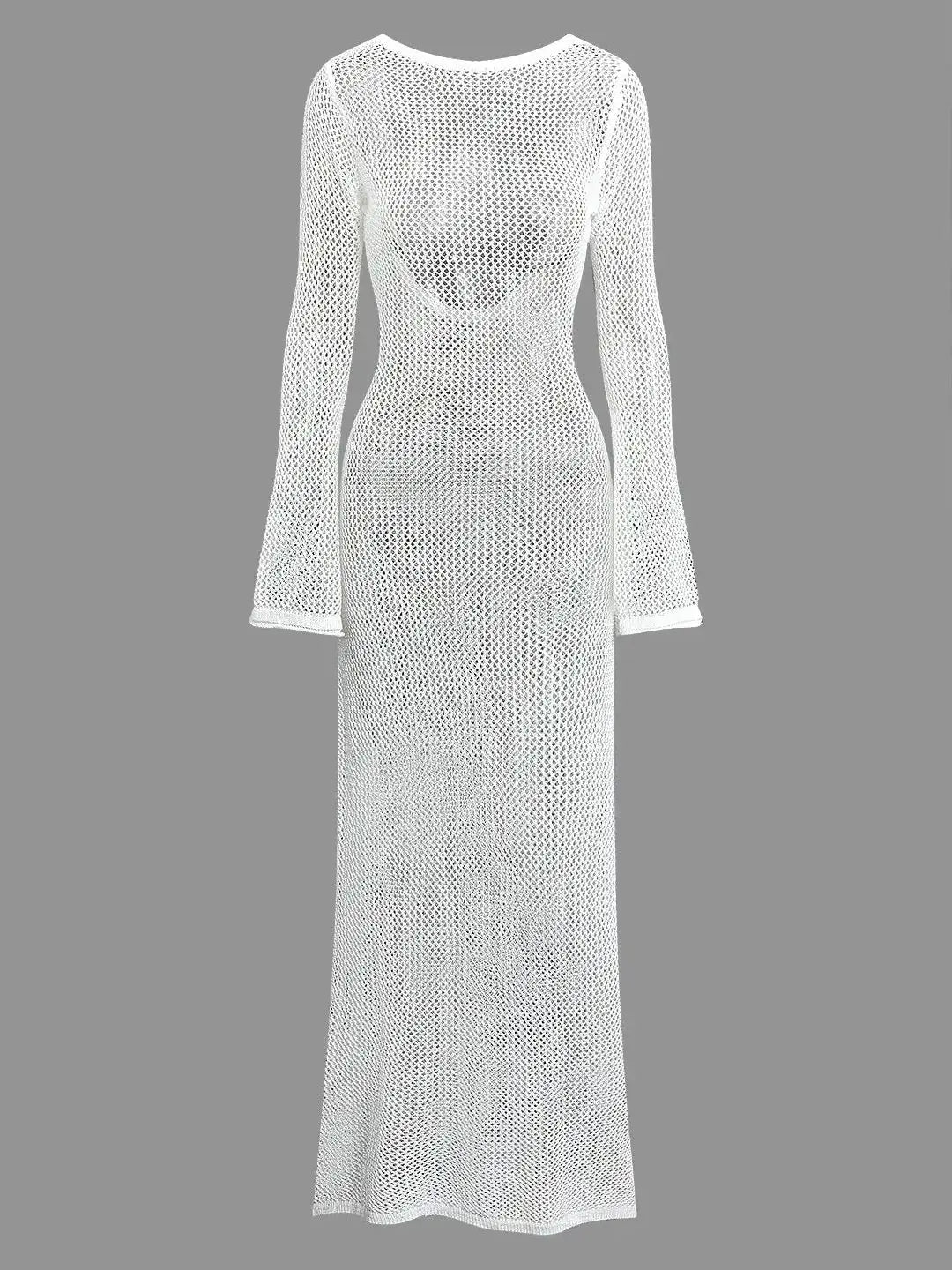 Vestido Longo de Tricot com Manga Longa - Olívia Fios