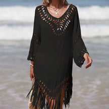 Vestido Halter Praia com Borlas - Olívia Fios