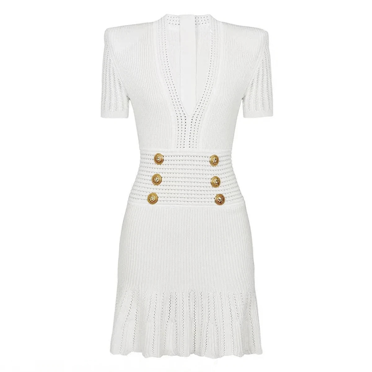 Realeft verão com decote em v de malha envoltório vestidos curtos 2025 novos botões de cintura alta bainha babados sexy mini vestido para mulheres