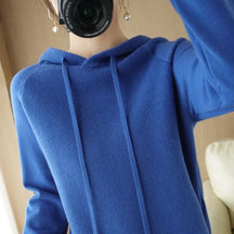 Camisola com capuz mulher outono inverno manga longa quente camisa de fundo sólido casual pullovers malha topos moda coreana jumper 2025