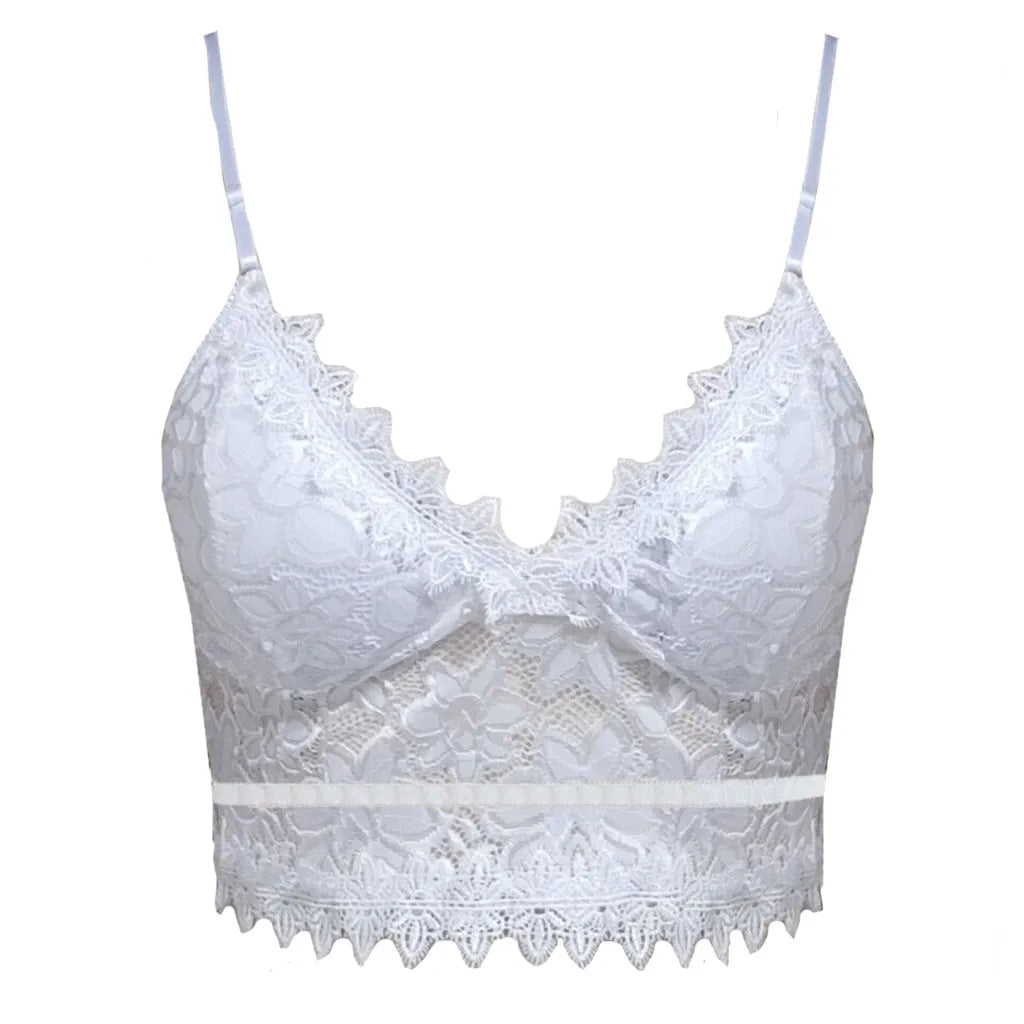 Sexy renda oca malha ver através magro sem costas halter colheita topo cinta de espaguete pura bordado camisola colete espartilho