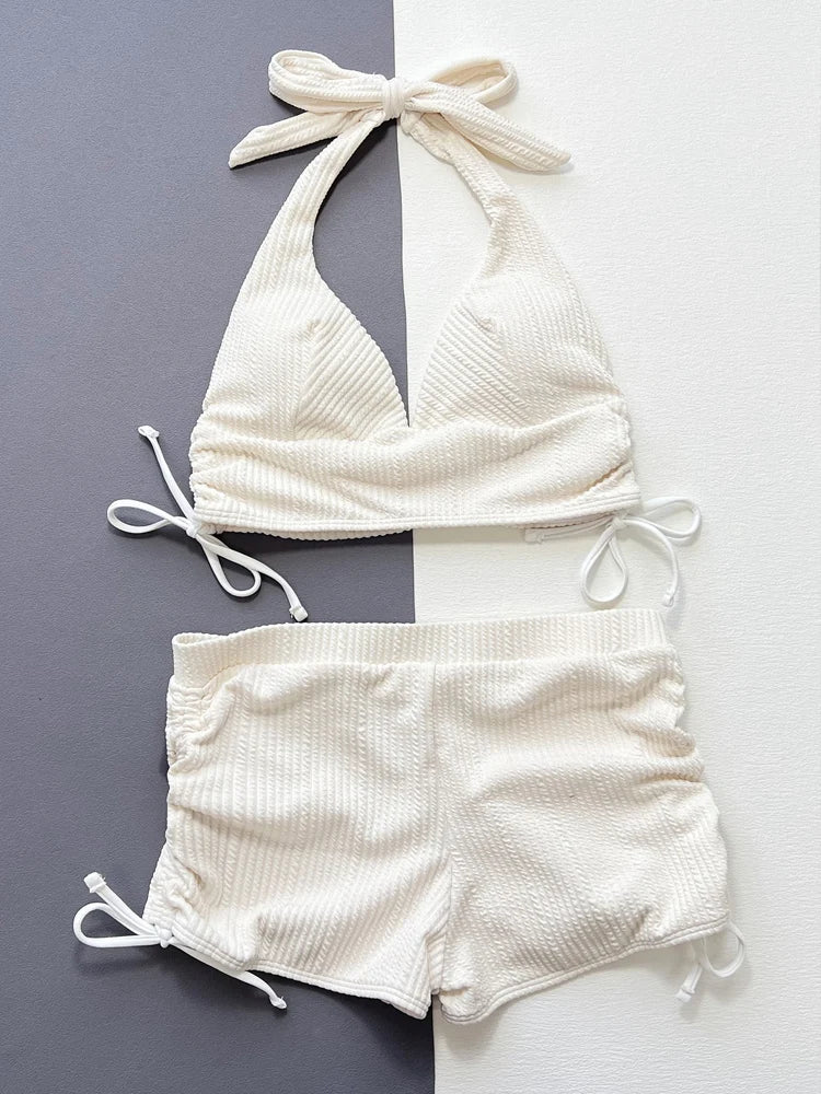Biquíni Amarrado Branco Elegância Olívia Fios