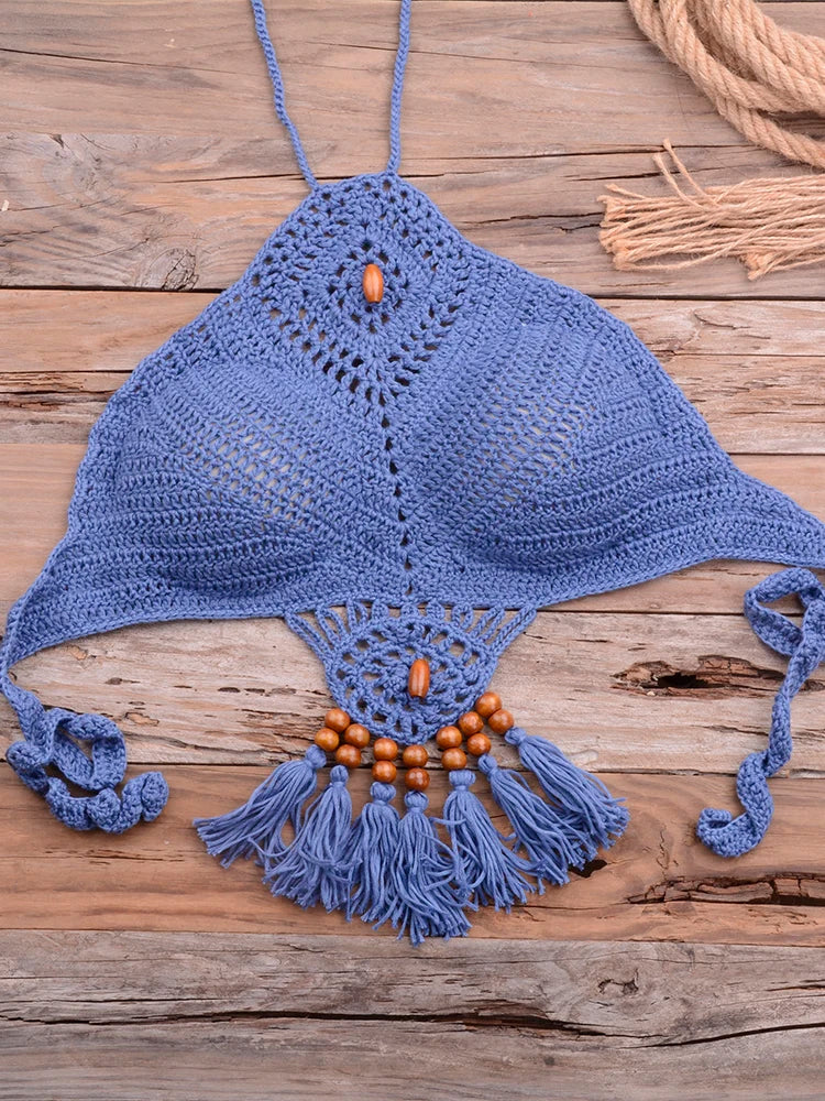 Conjunto Biquíni Crochê Elegância Natural - Olívia Fios