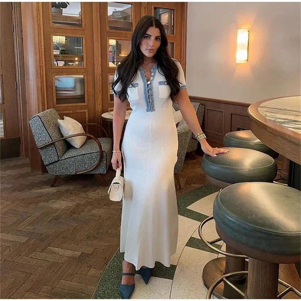 Vestido Maxi Bodycon Elegância Suprema - Olívia Fios