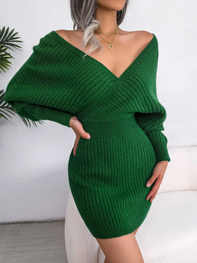 Bodycon camisola vestidos para mulher 2023 outono inverno casual manga longa roupas de malha branco verde azul preto roxo