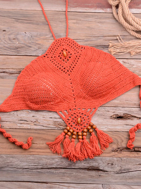 Conjunto Biquíni Crochê Elegância Natural - Olívia Fios
