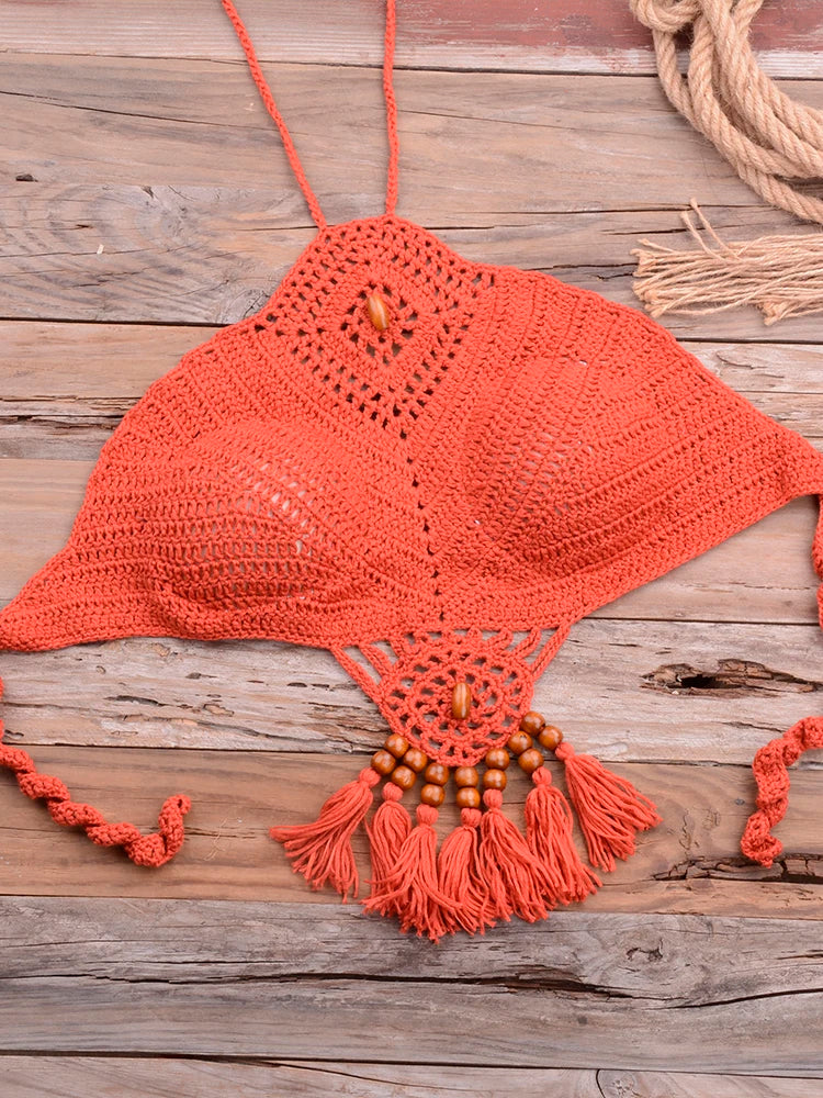 Conjunto Biquíni Crochê Elegância Natural - Olívia Fios