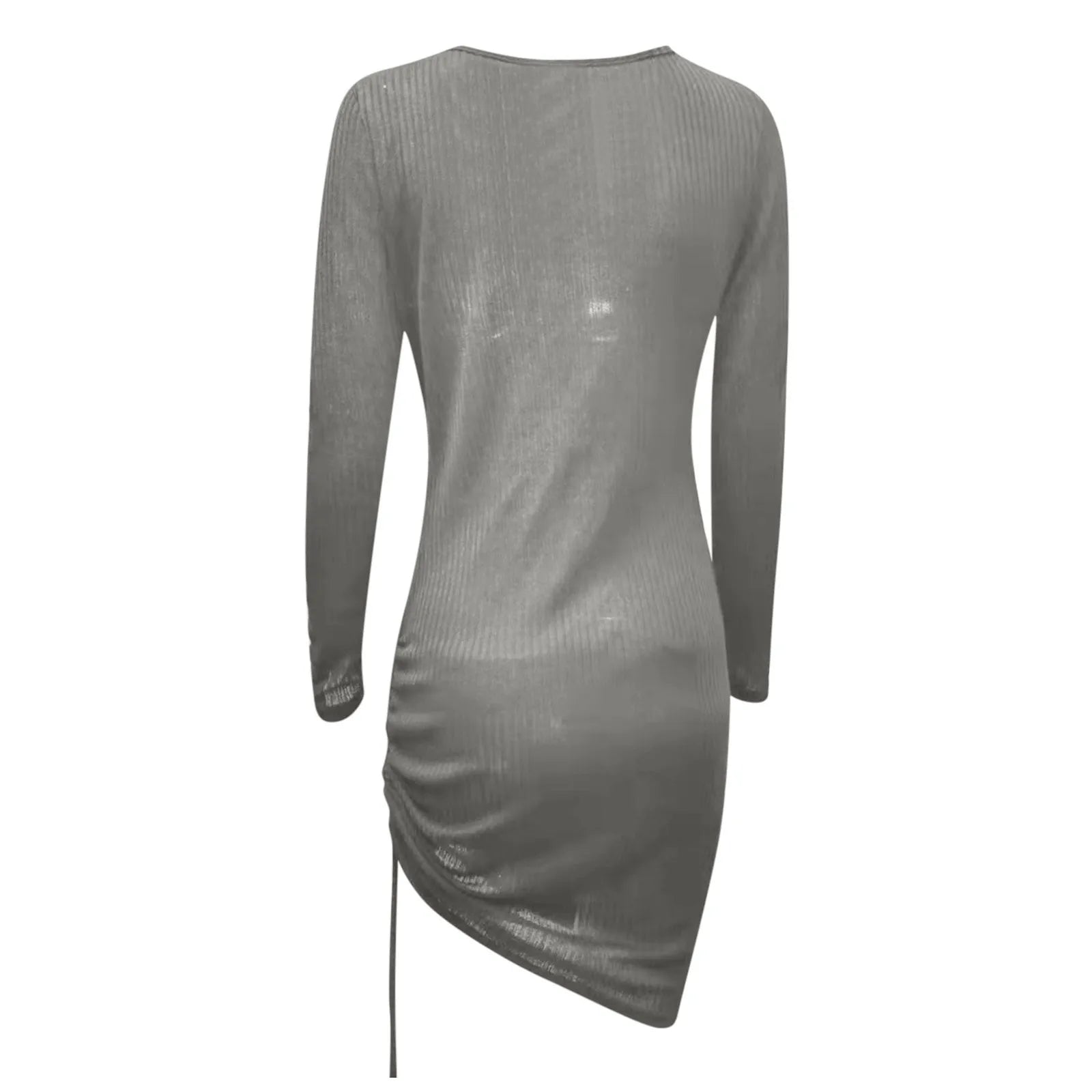 Outono camisola vestido para mulheres tricô sexy cordão plissado bodycon vestido curto com decote em v manga longa envolto hip mini vestido