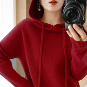 Camisola com capuz mulher outono inverno manga longa quente camisa de fundo sólido casual pullovers malha topos moda coreana jumper 2025