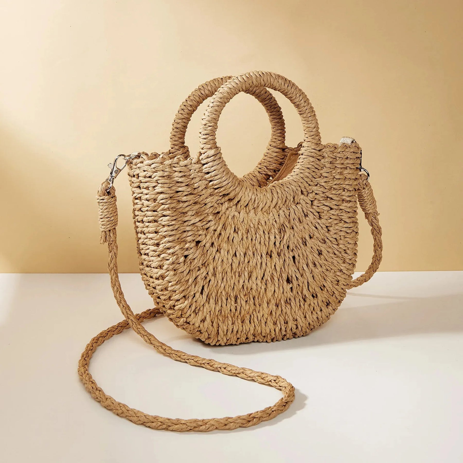 Bolsa de Praia Half-Moon Estilo Chic - Olívia Fios