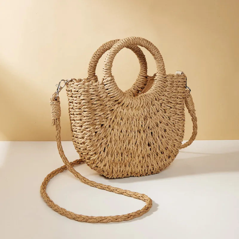 Bolsa de Praia Half-Moon Estilo Chic - Olívia Fios
