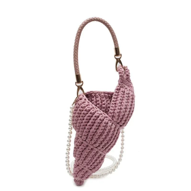 Bolsa Concha Elegance com Corrente de Pérola - Olívia Fios