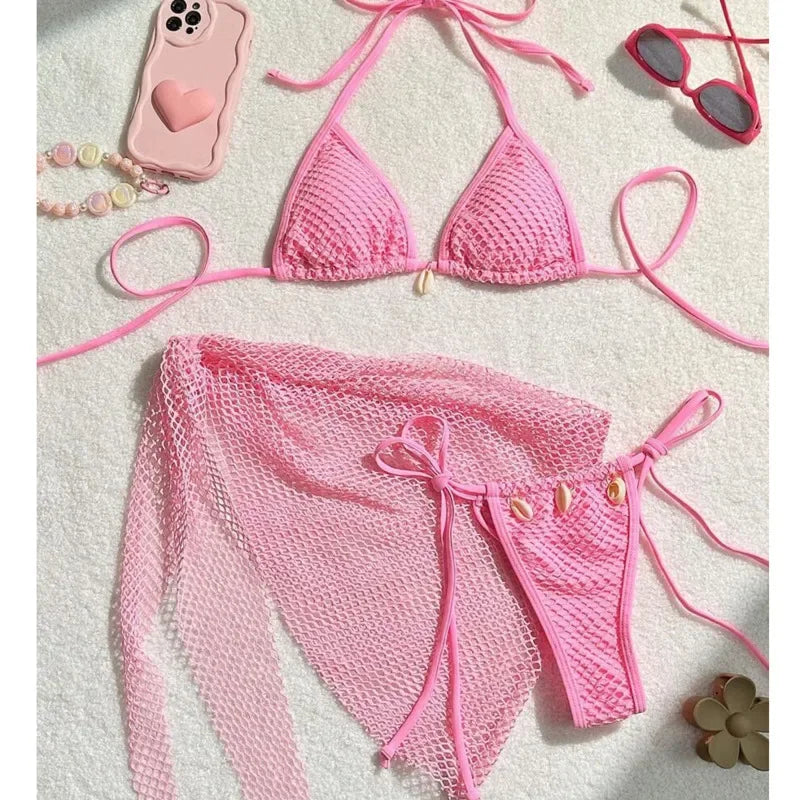 2025 sexy biquinis feminino maiôs de três peças de banho praia swim wear fatos de banho conjunto de biquíni brasileiro piscina banhista