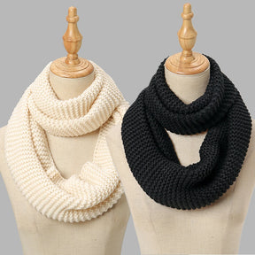 Lenço de inverno feminino infinito cachecol de malha círculo pescoço cachecol feminino super chunky loop snood unsex sólido crochê cachecóis