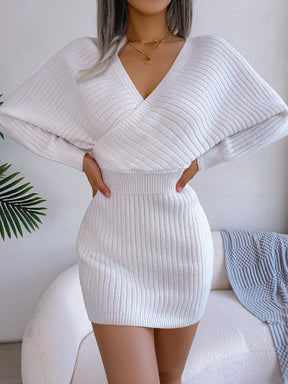Bodycon camisola vestidos para mulher 2023 outono inverno casual manga longa roupas de malha branco verde azul preto roxo