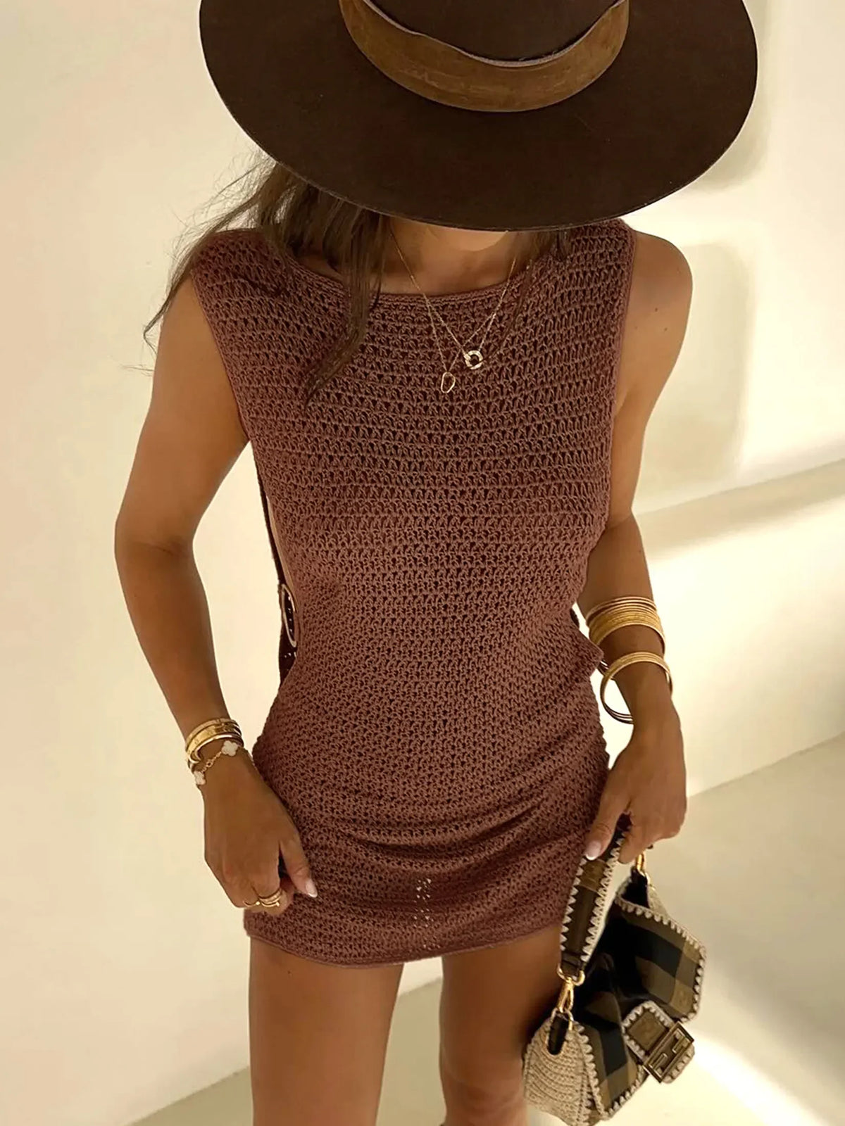 2024 verão sexy um pescoço cortar círculo decoração espartilho magro praia mini vestido feminino beira-mar beachwear banho cobrir a2796