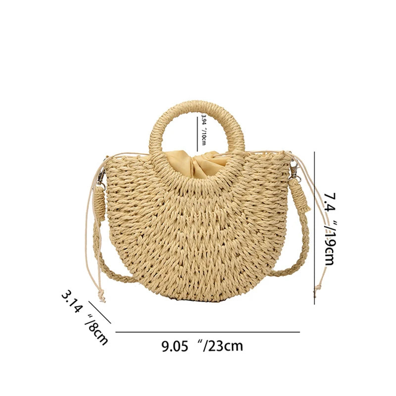 Bolsa de Praia Half-Moon Estilo Chic - Olívia Fios