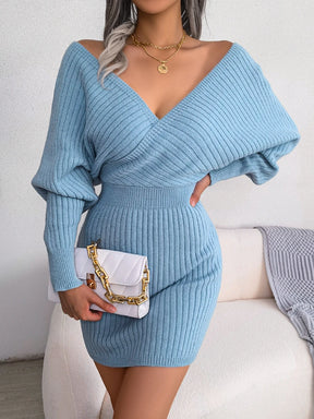 Bodycon camisola vestidos para mulher 2023 outono inverno casual manga longa roupas de malha branco verde azul preto roxo