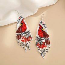 Brincos de contas de arroz borla papagaio design originalidade zoon mão tricô bohemia liga moda simples brincos de contas