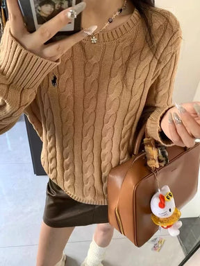 Boutique de casal high-end bordado malha camisola de caxemira feminina em torno do pescoço pulôver masculino manga comprida nova caxemira swea
