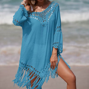 Vestido Halter Praia com Borlas - Olívia Fios