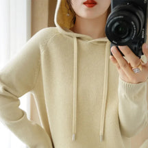 Camisola com capuz mulher outono inverno manga longa quente camisa de fundo sólido casual pullovers malha topos moda coreana jumper 2025