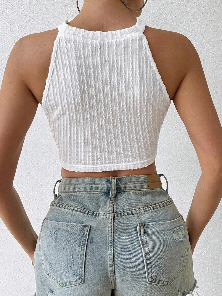 Top curto de verão feminino, top curto, tops para mulheres, roupas femininas, roupas, camisetas para mulheres, regatas e camis, top de espartilho