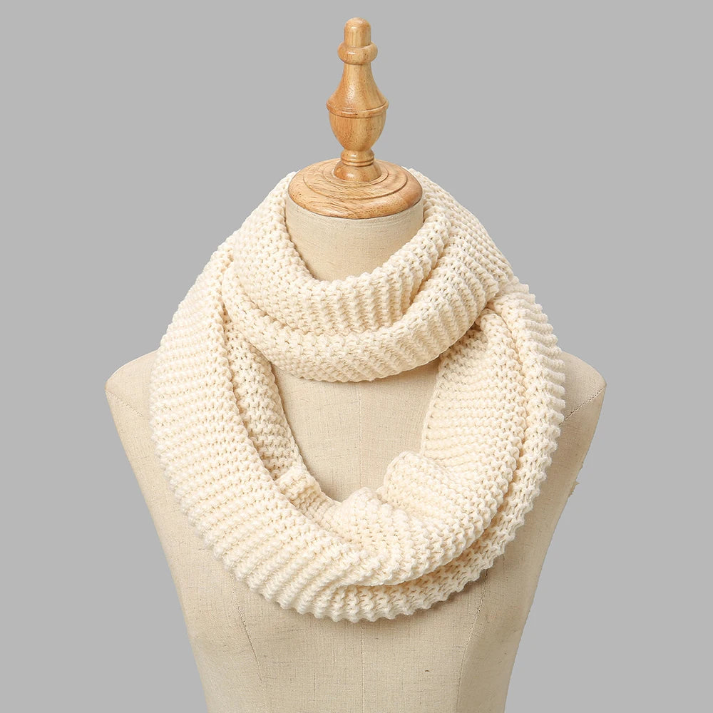 Lenço de inverno feminino infinito cachecol de malha círculo pescoço cachecol feminino super chunky loop snood unsex sólido crochê cachecóis