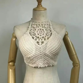 2025 colheita topos retro selvagem oco perspectiva borla sexy cinta de espaguete tanke topo feminino construído em sutiã novo volta rendas halter pescoço